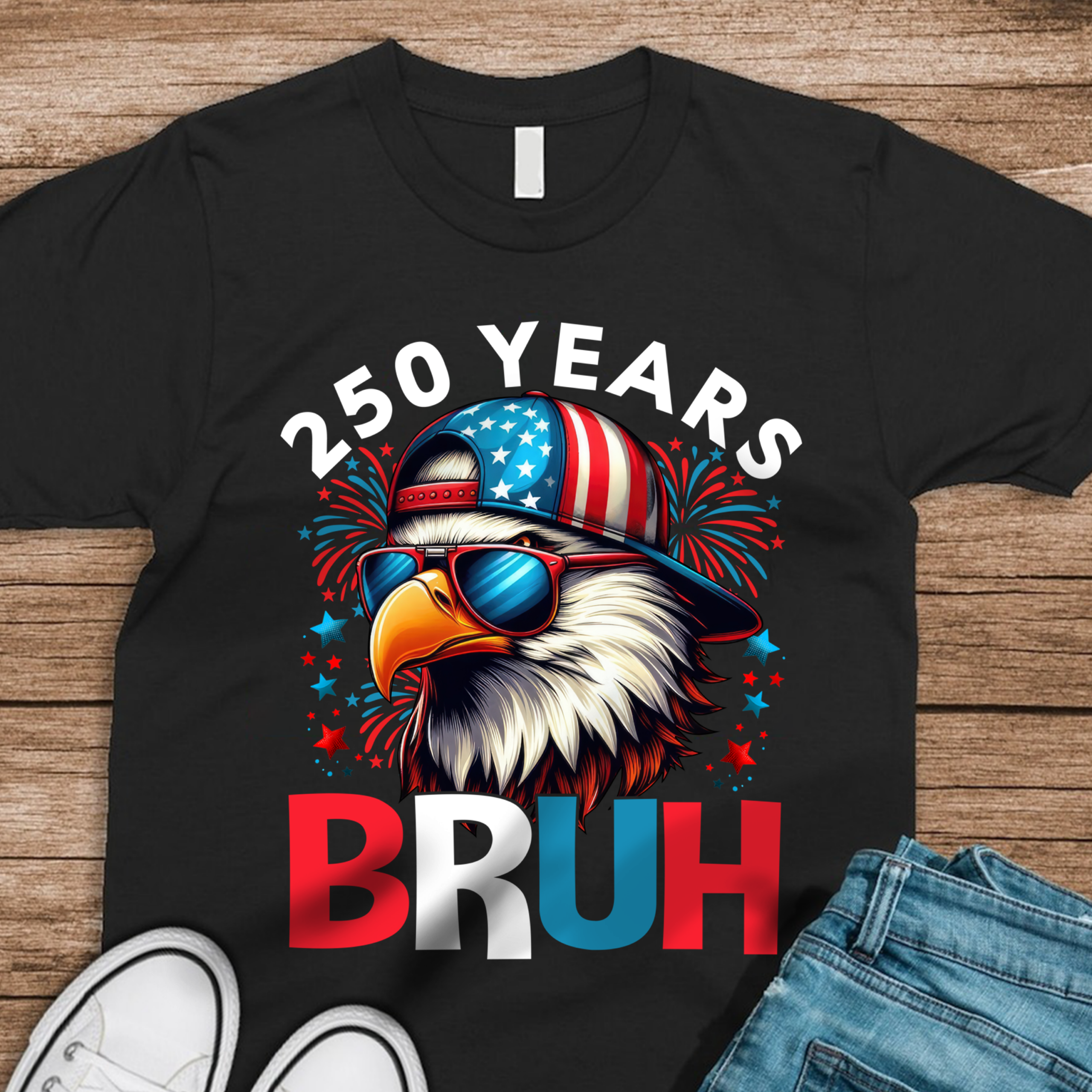 250 Years USA Bruh 250th Birthday 1776-2026 Eagle Flag Dark Shirt HA75 897318 - Image 18