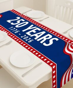 250 Years USA Patriotic Table Runner | America 250th Anniversary 1776-2026 Decor | Independence Day Table Decoration