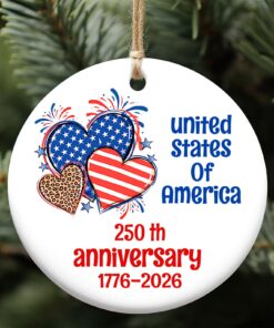250th Anniversary of the United States Ornament | America 250 Patriotic Ceramic Ornament | Independence Day Gift