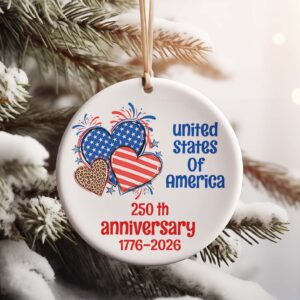 Alternative view of 250th Anniversary of the United States Ornament | America 250 Patriotic Ceramic Ornament | Independence Day Gift 683586