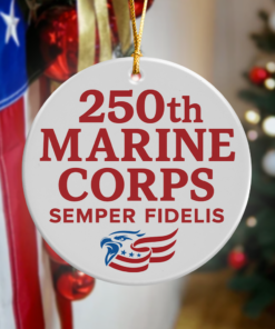 Alternative view of 250th Marine Corps Semper Fidelis Anniversary Ceramic Ornament