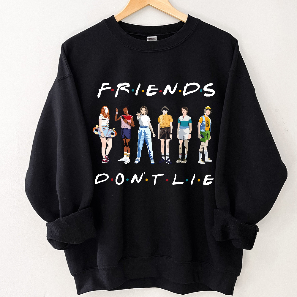 Men's Movies Poster Hoodie Sweatshirt Friends Don't Lie Graphic Printed Hoodie Coat - Image 4