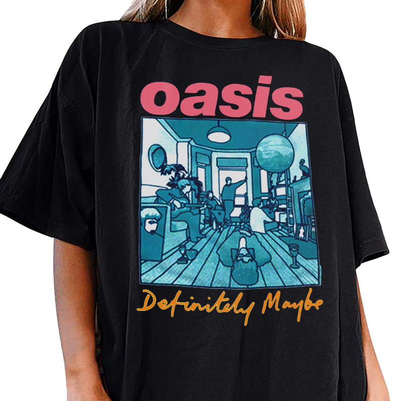 Oasis T Shirt Definitely Maybe Illustration Colour Reunion Tour New