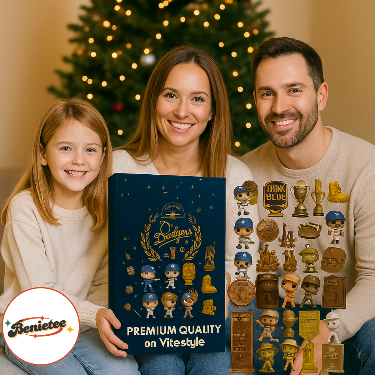 LA Dodgers World Series Champions 2025 Advent Calendar, Christmas Countdown Advent Calendar Gift Box With 24 Acrylic Ornaments - Image 2