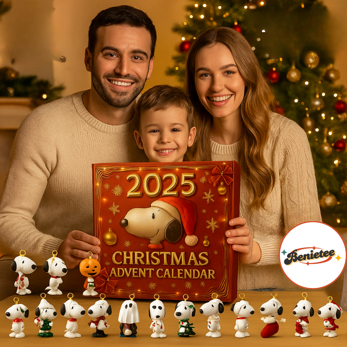 Snoopy Christmas Advent Calendar, Christmas Countdown Advent Calendar Gift Box With 24 Acrylic Ornaments - Image 3