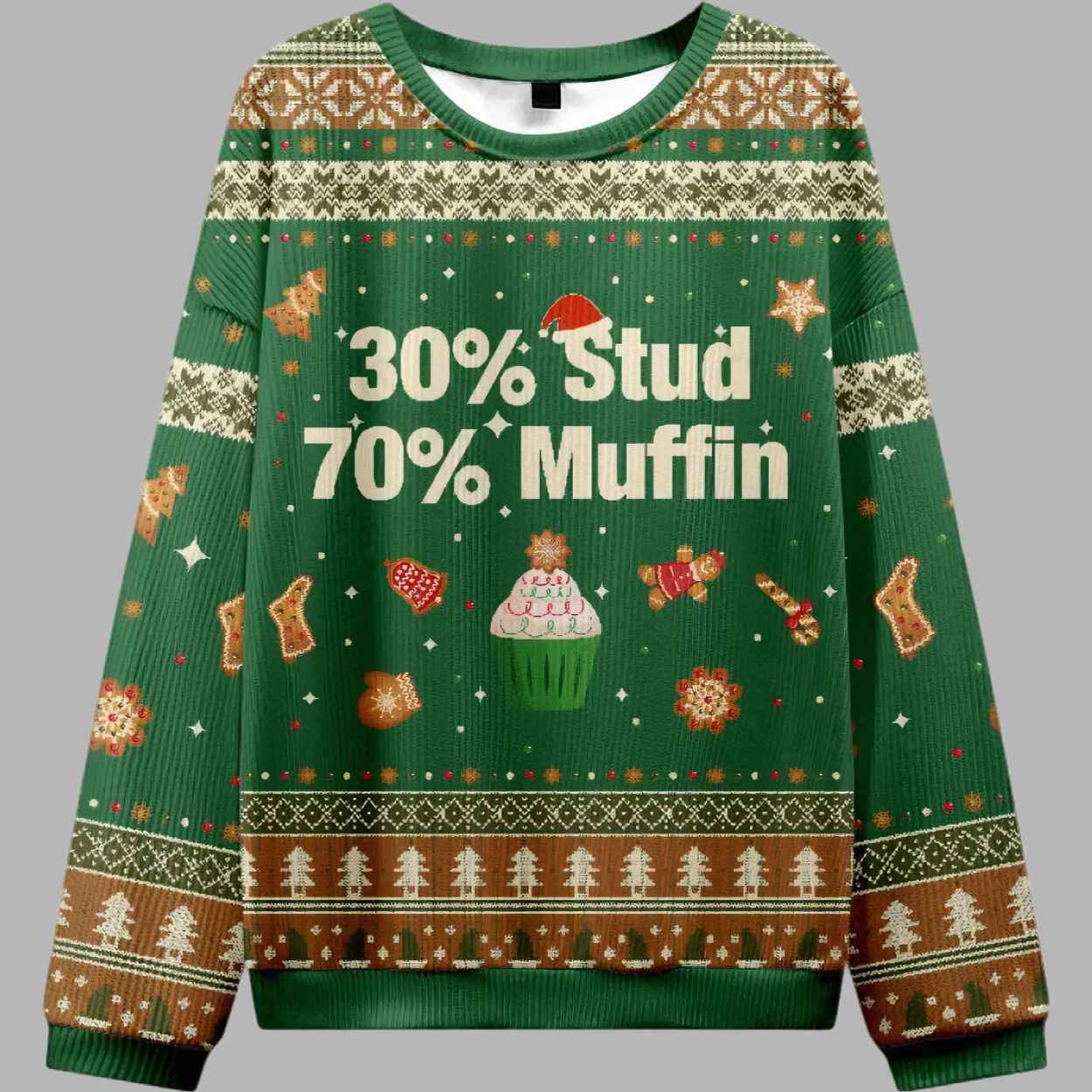 Alternative view of 30ï¼… Stud 70ï¼… Muffin Ugly Christmas Sweater - gullprint.com
