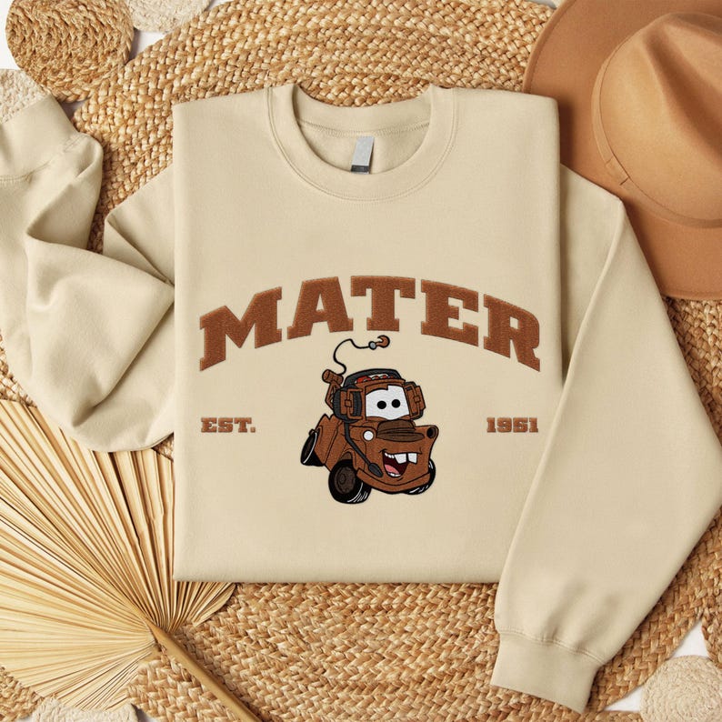 Cars McQueen & Friends Embroidered Sweatshirt, Cartoon Embroidered Sweatshirts, Cars Character Movie, Trending Crewneck, Gift For Friends - Image 4