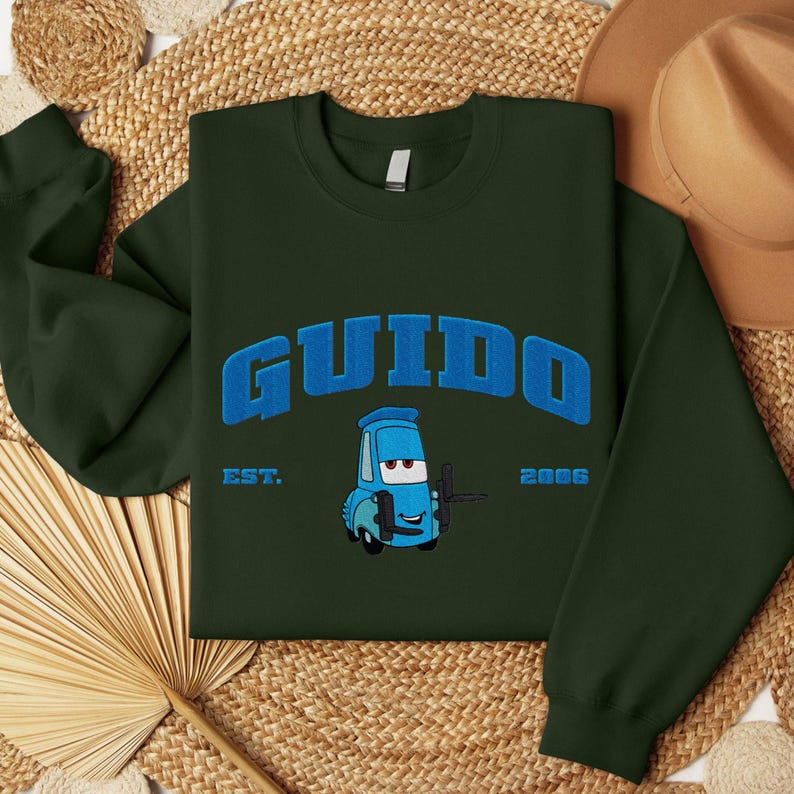 Cars McQueen & Friends Embroidered Sweatshirt, Cartoon Embroidered Sweatshirts, Cars Character Movie, Trending Crewneck, Gift For Friends - Image 2