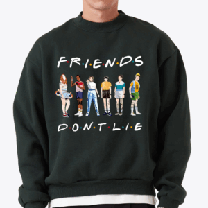 Men's Movies Poster Hoodie Sweatshirt Friends Don't Lie Graphic Printed Hoodie Coat