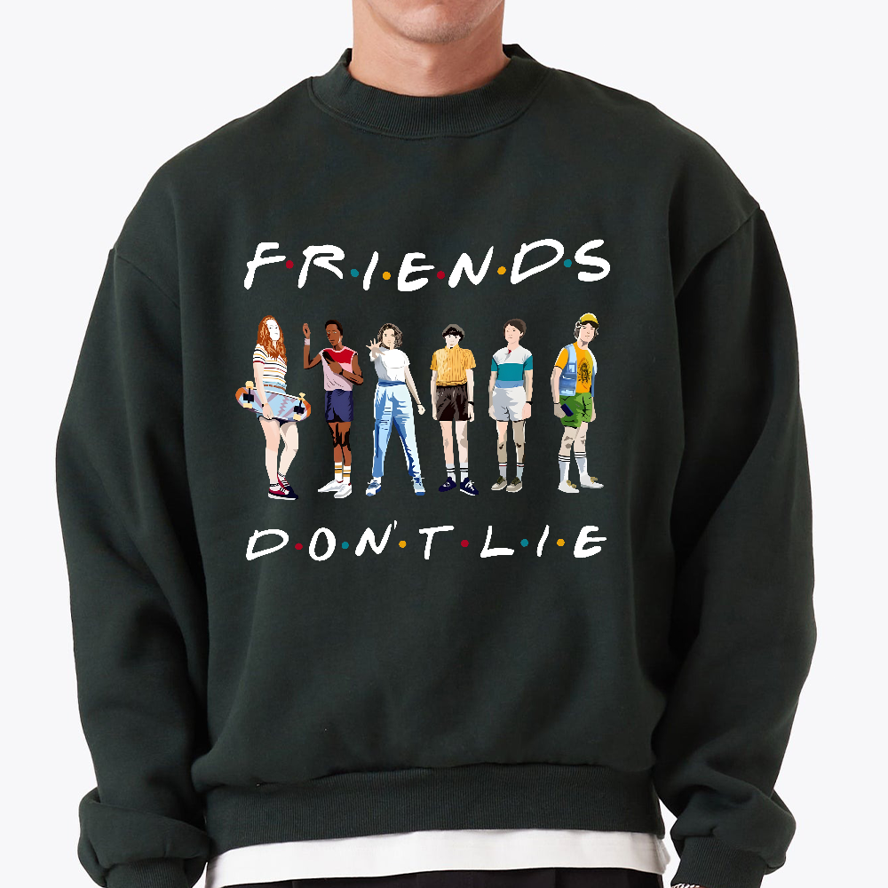 Men's Movies Poster Hoodie Sweatshirt Friends Don't Lie Graphic Printed Hoodie Coat