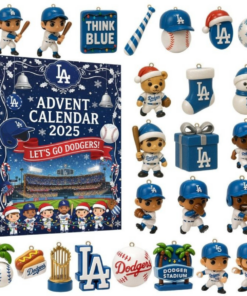 Los Angeles Dodgers Lets Go Dodgers Advent Calendar 2025, Christmas Countdown Advent Calendar Gift Box With 24 Acrylic Ornaments