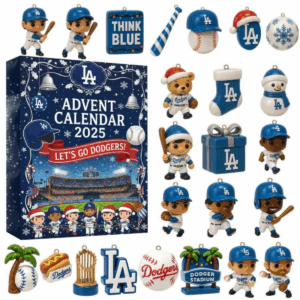 Los Angeles Dodgers Lets Go Dodgers Advent Calendar 2025, Christmas Countdown Advent Calendar Gift Box With 24 Acrylic Ornaments