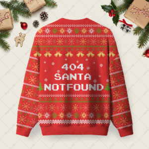 Alternative view of 404 Santa Not Found Ugly Christmas Fuzzy Fleece Sweatshirt