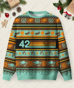 42 Is Everything Ugly Christmas Fuzzy Fleece Sweatshirt