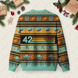 Alternative view of 42 Is Everything Ugly Christmas Fuzzy Fleece Sweatshirt