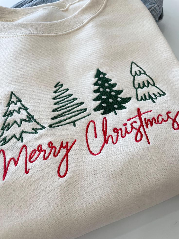 Christmas Tree Embroidered Matching - Hoodie - Image 2