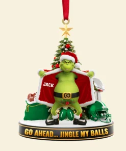 Alternative view of The Grinch Ornament, Merry Grinchmas Ornament, Funny Grinch Monster Ornament