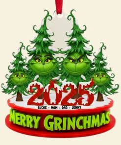 Alternative view of The Grinch Ornament, Merry Grinchmas Ornament, Custom Family Grinch Ornament
