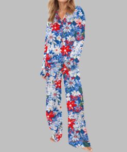 Alternative view of 4th Of July Floral Pajama Set For Women