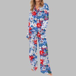 Alternative view of 4th Of July Floral Pajama Set For Women