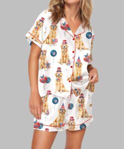 Alternative view of 4th Of July Patriotic Golden Retriever Pajama Set