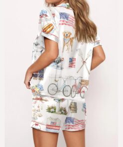 Alternative view of 4th Of July Silky Satin Pajama Set For Women