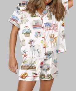 4th Of July Silky Satin Pajama Set