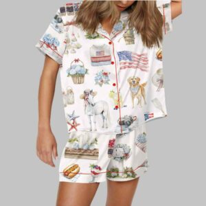 4th Of July Silky Satin Pajama Set