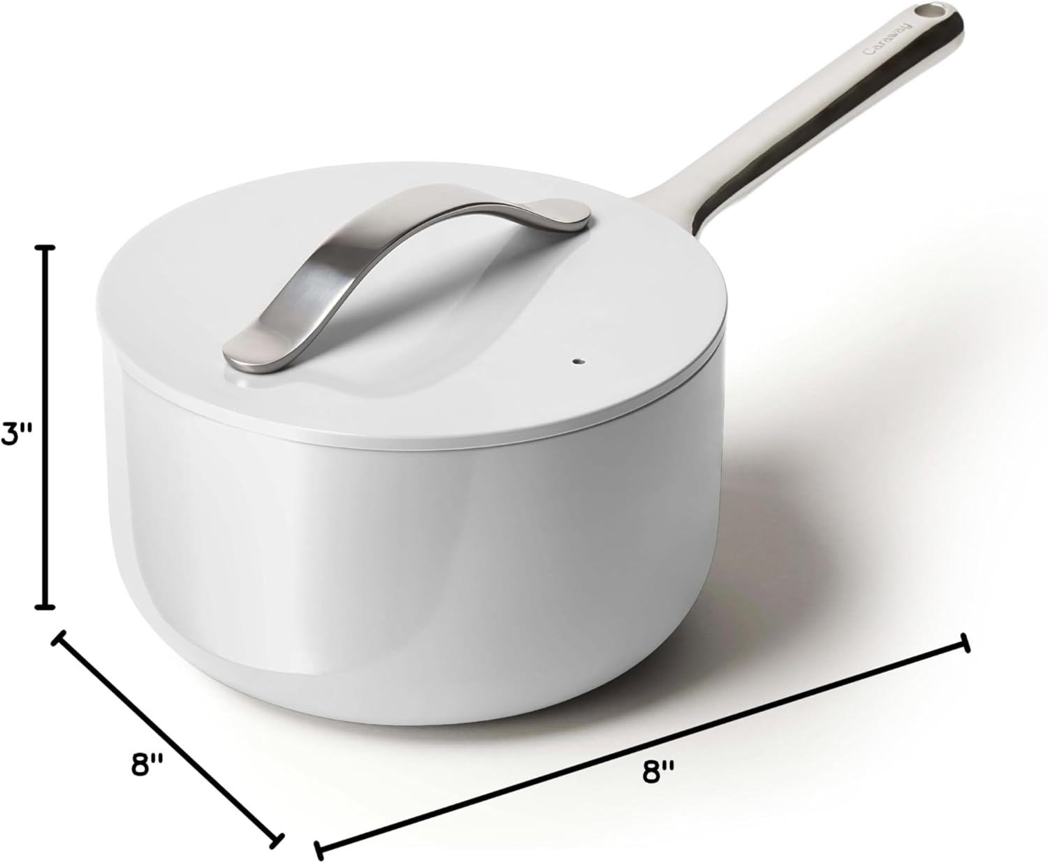 Caraway Home 3-qt Non-Stick Ceramic Sauce Pan, Gray - Image 5