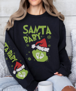 Santa Baby Grinch Sweatshirt, Christmas Mom Shirt, Christmas Mama Shirt, Holiday Mom Shirt, Grinch Mama Crewneck, Grinch Mom Hoodie