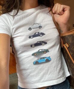 Vintage Car Fitted Croptop, Y2K Croptop, Womens Fitted 90s Clothes