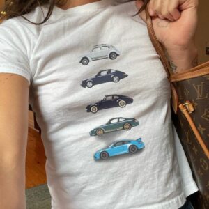Vintage Car Fitted Croptop, Y2K Croptop, Womens Fitted 90s Clothes