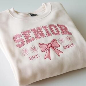 Senior Class of 2025 Embroidered Sweatshirt, Graduation Hoodie