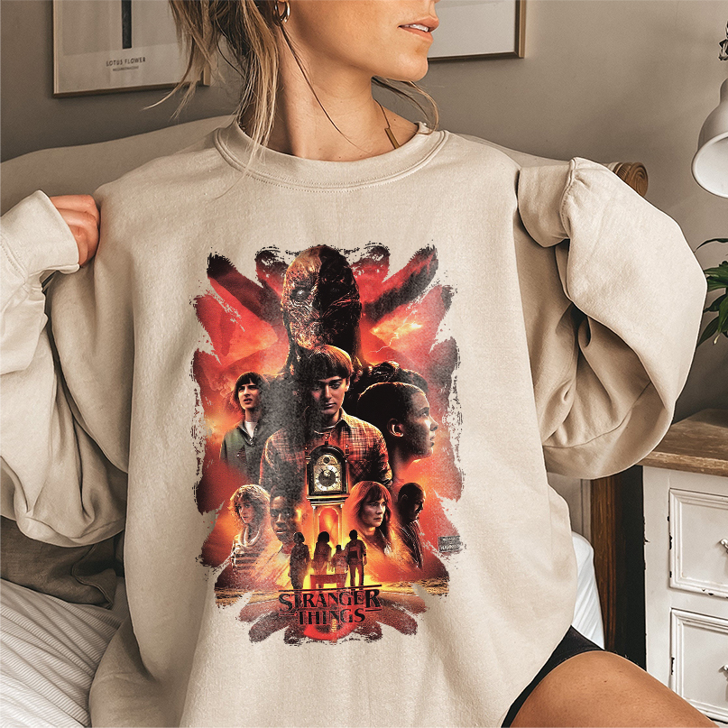 Stranger Things 5 Poster Shirt Stranger Things Characters Sweatshirt Final Season - Image 3