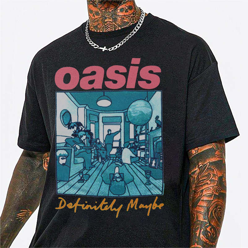 Oasis T Shirt Definitely Maybe Illustration Colour Reunion Tour New - Image 5