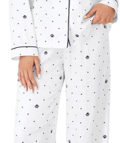 Women's Printed Pajama Set Button Down Long Sleeve Sleepwear and Pants Set PJ Lounge Set