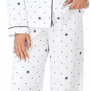 Women's Printed Pajama Set Button Down Long Sleeve Sleepwear and Pants Set PJ Lounge Set