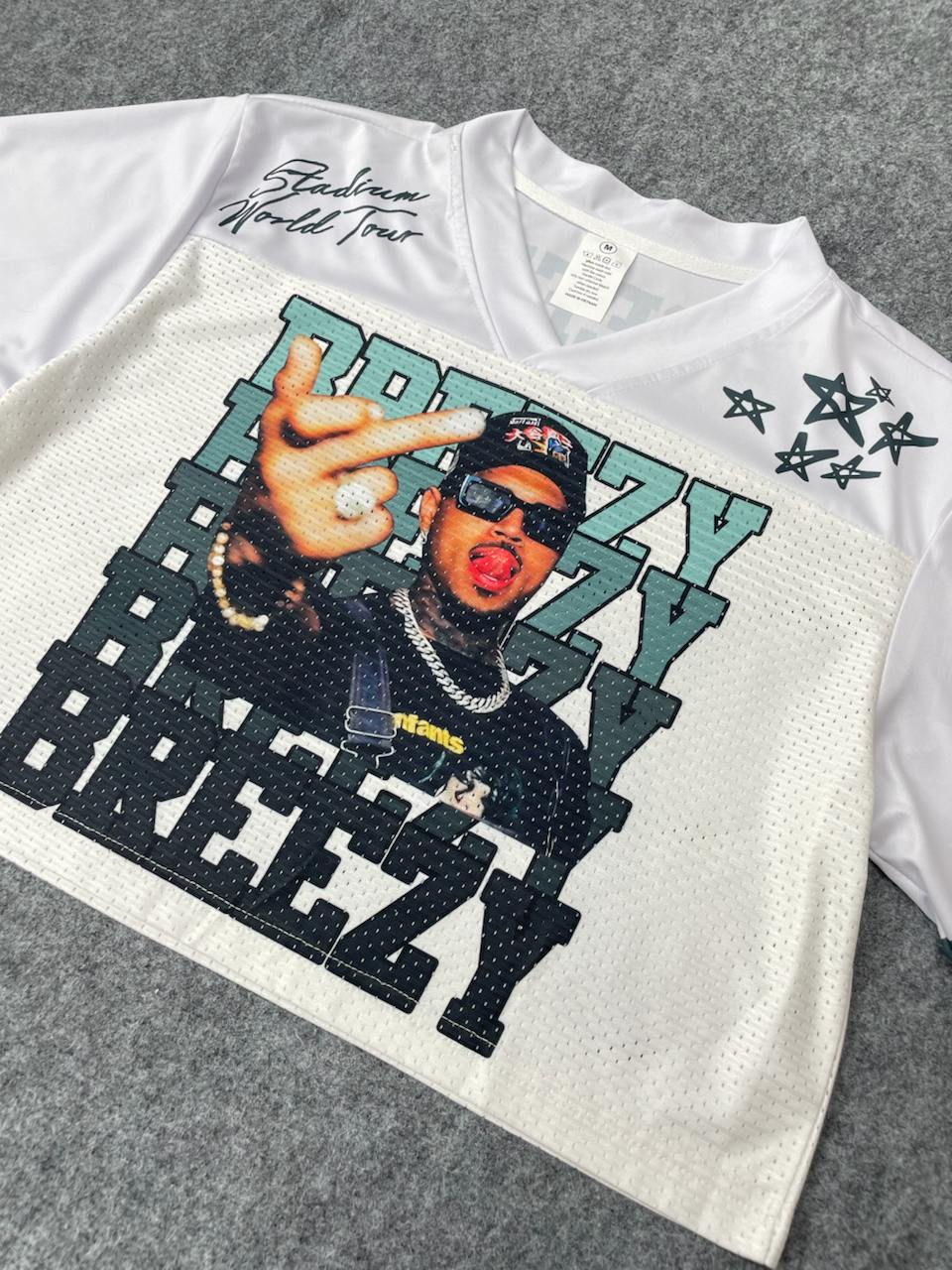 Personalized Chris Brown 2025 Croptop Mesh Football, Breezy Bowl XX Concert 2025 Croptop Mesh Football - Image 6