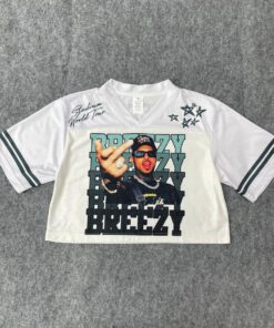 Personalized Chris Brown 2025 Croptop Mesh Football, Breezy Bowl XX Concert 2025 Croptop Mesh Football