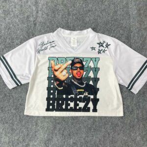 Personalized Chris Brown 2025 Croptop Mesh Football, Breezy Bowl XX Concert 2025 Croptop Mesh Football