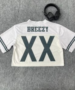 Alternative view of Personalized Chris Brown 2025 Croptop Mesh Football, Breezy Bowl XX Concert 2025 Croptop Mesh Football
