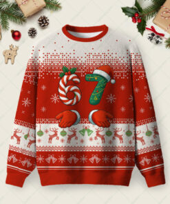 67 Red Ugly Christmas Fuzzy Fleece Sweatshirt
