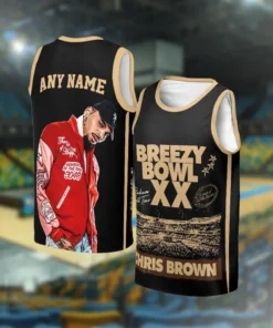 Alternative view of Chris Breezy Tour 2025 Basketball Jersey, Breezy Gift For Fan Basketball Unisex