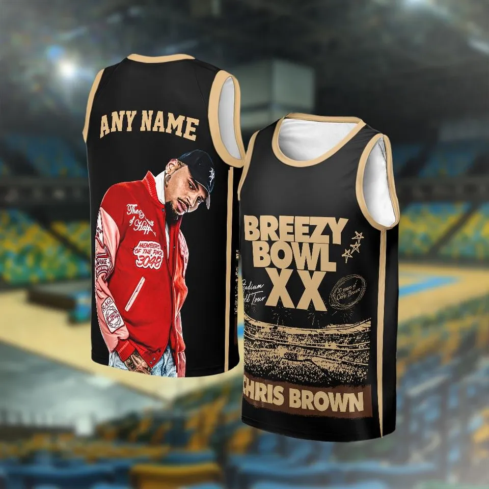 Chris Breezy Tour 2025 Basketball Jersey, Breezy Gift For Fan Basketball Unisex - Image 2