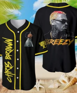 Alternative view of Personalized Chris Brown Tour Jersey, Chris Brown Breezy Bowl Baseball Jersey Men's