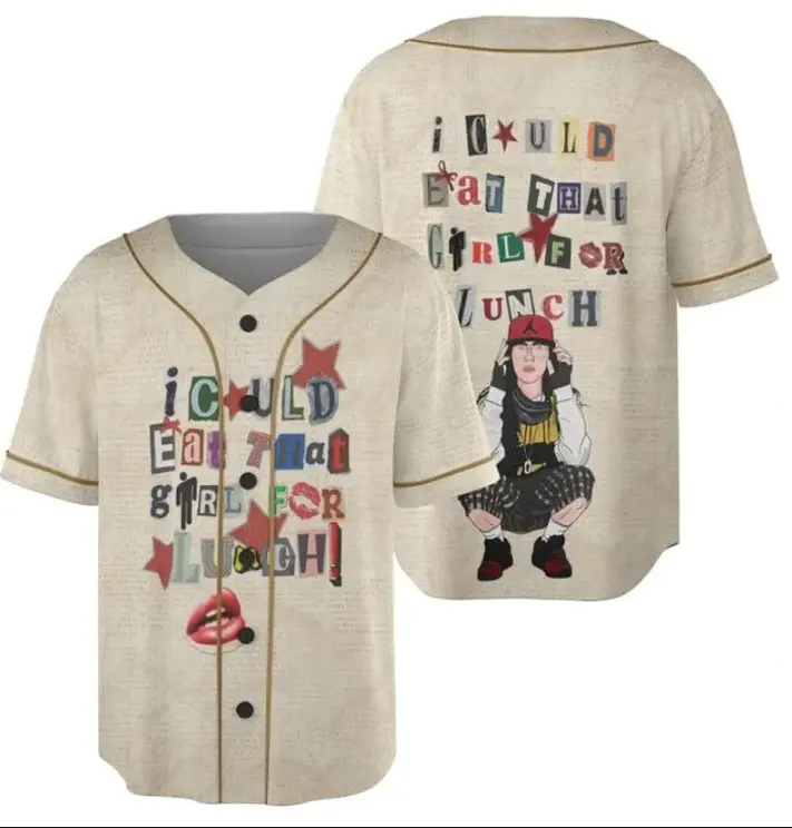 Billie Basebal Jersey, concert outfit, Baseball Jerseys, billie Baseball Jerseys, tour 2025 baseball jersey