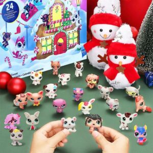 Christmas 24 Days Pet Garden Blind Box Kawaii Animation Figure Calendar Room Desk Decoration Kid Play House Toys Collection Gift