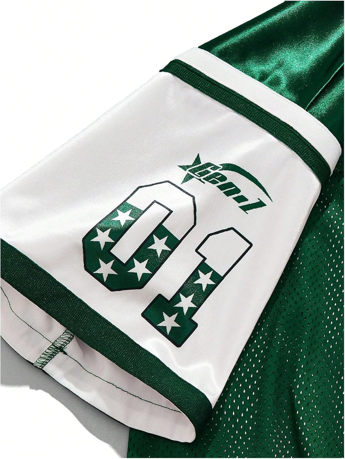 Women's Oversized Letter Graphic Jersey Tee Color Block Short Sleeve Y2K Mesh Football Jersey Tops - Image 6