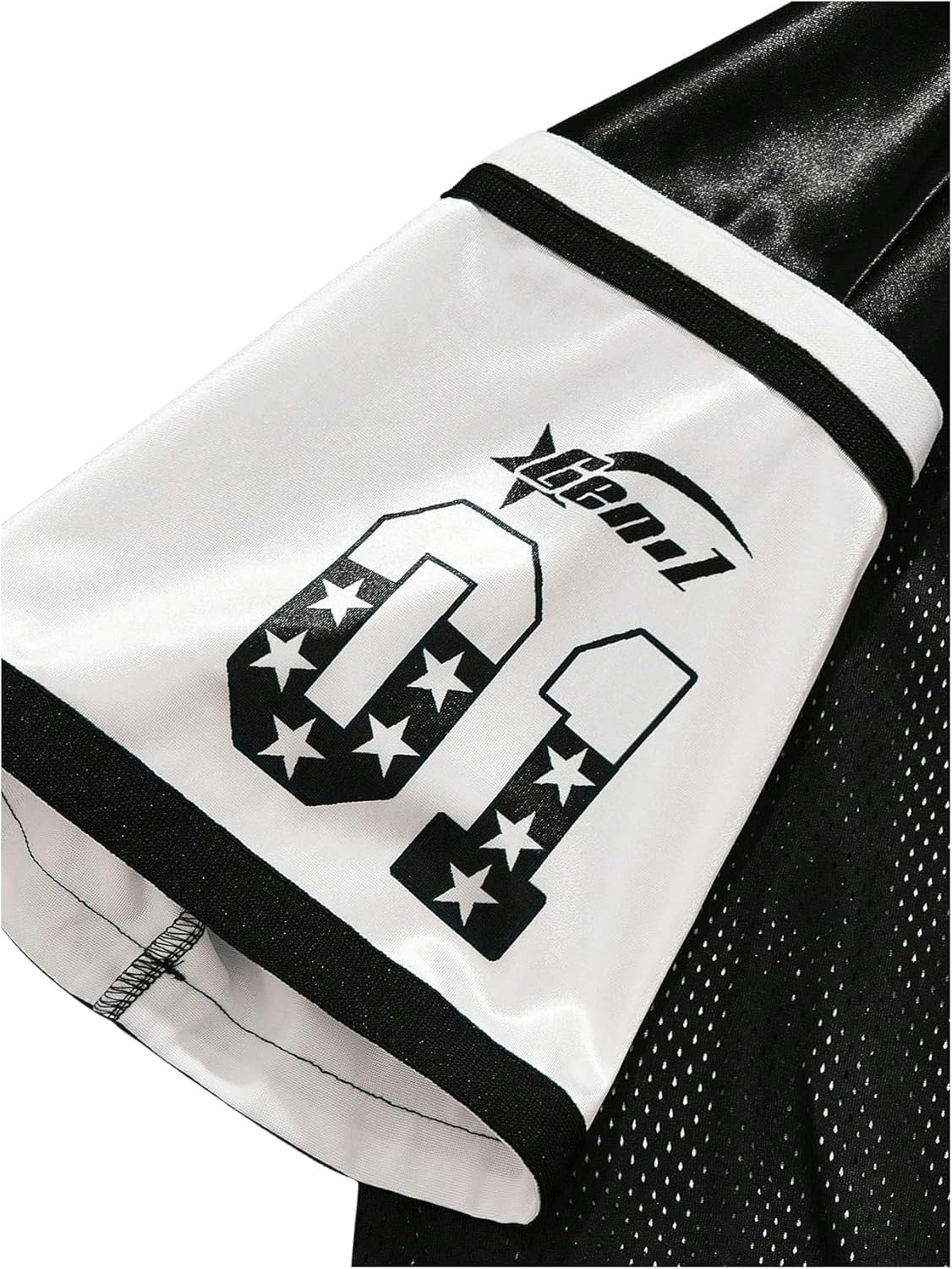 Women's Oversized Letter Graphic Jersey Tee Color Block Short Sleeve Y2K Mesh Football Jersey Tops - Image 7