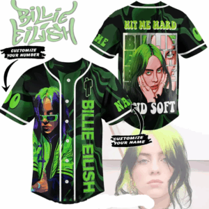 Billie Eilish Customized Baseball Jersey: Hit Me Hard And Soft